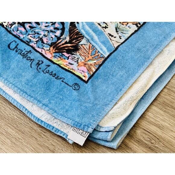 SAAB Beach Towel Ocean waterfall Hawaii By Christian Lassen Kona Made Colombia - Picture 10 of 10